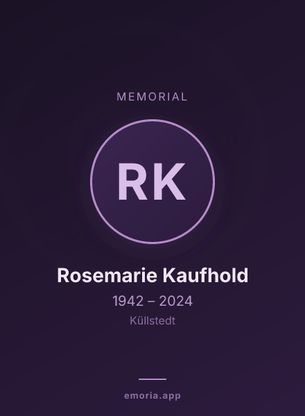 Memorial portrait of Rosemarie Kaufhold