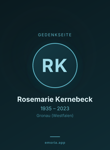 Gedenkportrait von Rosemarie Kernebeck