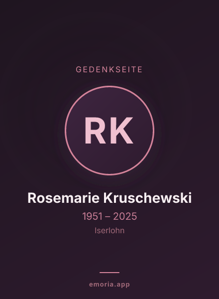 Gedenkportrait von Rosemarie Kruschewski