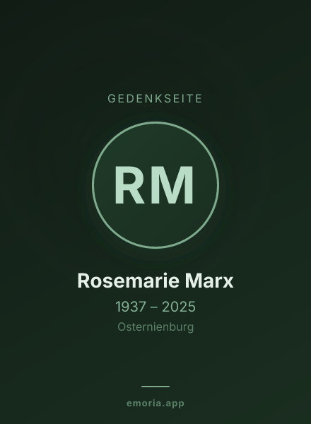 Gedenkportrait von Rosemarie Marx