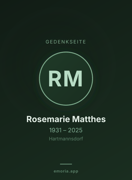 Gedenkportrait von Rosemarie Matthes