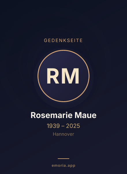 Gedenkportrait von Rosemarie Maue