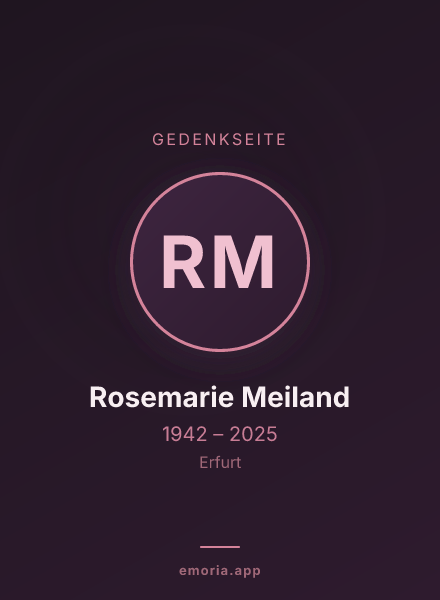 Gedenkportrait von Rosemarie Meiland