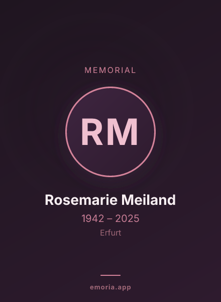 Memorial portrait of Rosemarie Meiland