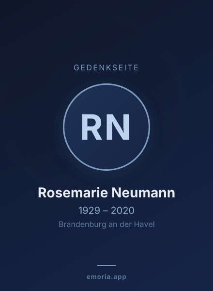 Gedenkportrait von Rosemarie Neumann