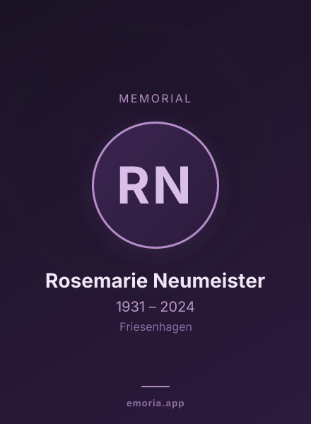 Memorial portrait of Rosemarie Neumeister