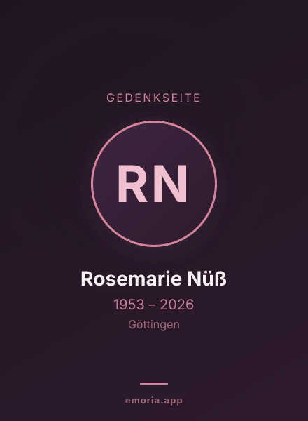 Gedenkportrait von Rosemarie Nüß