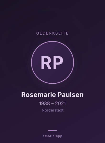 Gedenkportrait von Rosemarie Paulsen