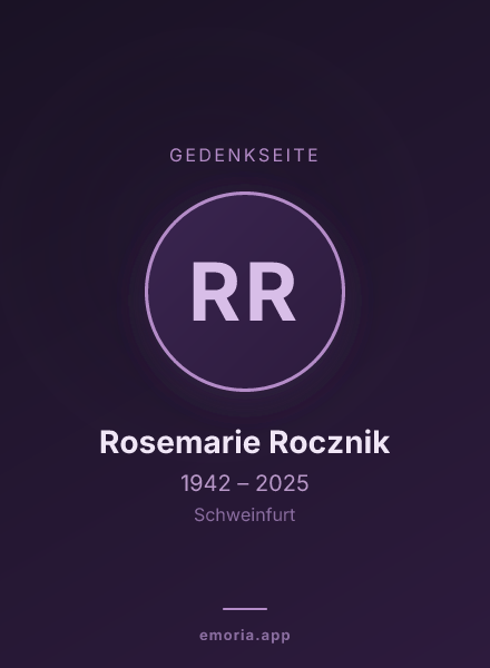 Gedenkportrait von Rosemarie Rocznik