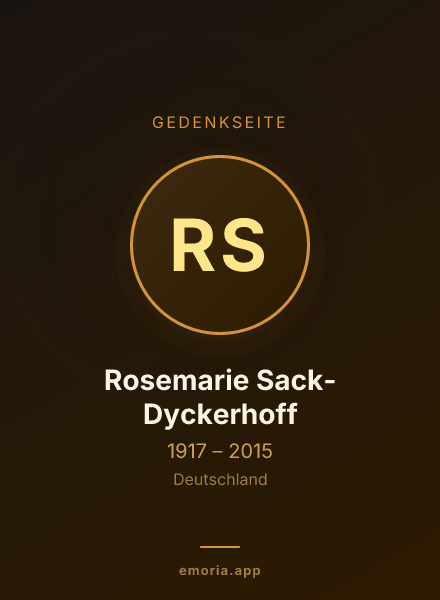 Gedenkportrait von Rosemarie Sack-Dyckerhoff