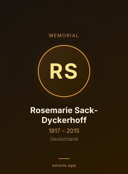 Memorial portrait of Rosemarie Sack-Dyckerhoff