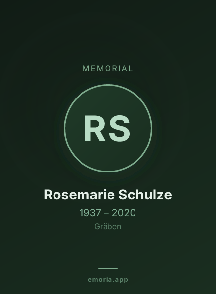 Memorial portrait of Rosemarie Schulze