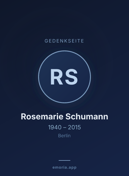 Gedenkportrait von Rosemarie Schumann