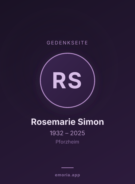 Gedenkportrait von Rosemarie Simon