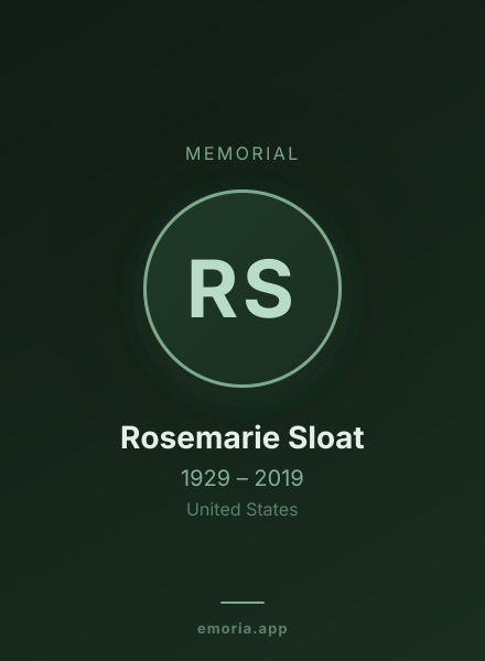 Memorial portrait of Rosemarie Sloat