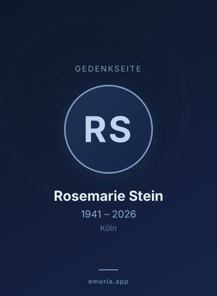 Gedenkportrait von Rosemarie Stein