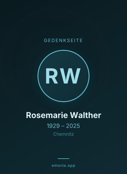 Gedenkportrait von Rosemarie Walther