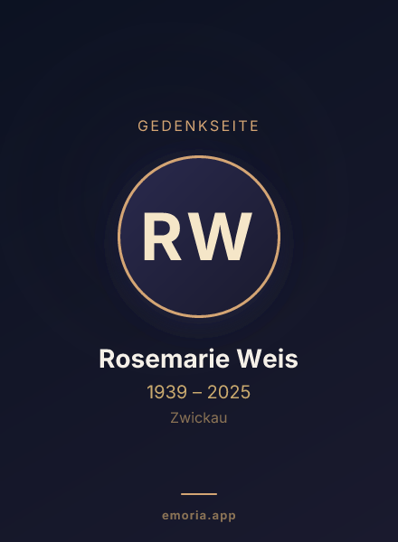 Gedenkportrait von Rosemarie Weis