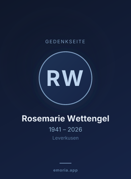Gedenkportrait von Rosemarie Wettengel