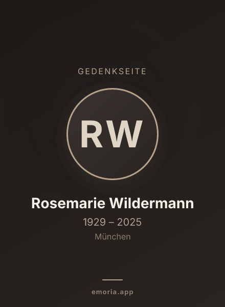 Gedenkportrait von Rosemarie Wildermann