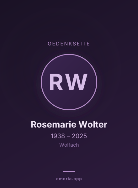 Gedenkportrait von Rosemarie Wolter