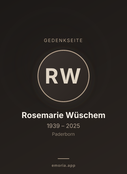 Gedenkportrait von Rosemarie Wüschem