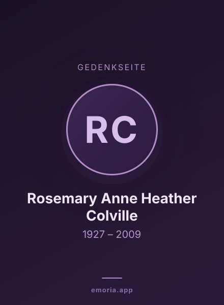 Gedenkportrait von Rosemary Anne Heather Colville