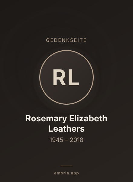 Gedenkportrait von Rosemary Elizabeth Leathers