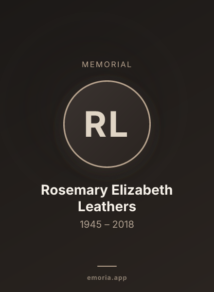 Memorial portrait of Rosemary Elizabeth Leathers