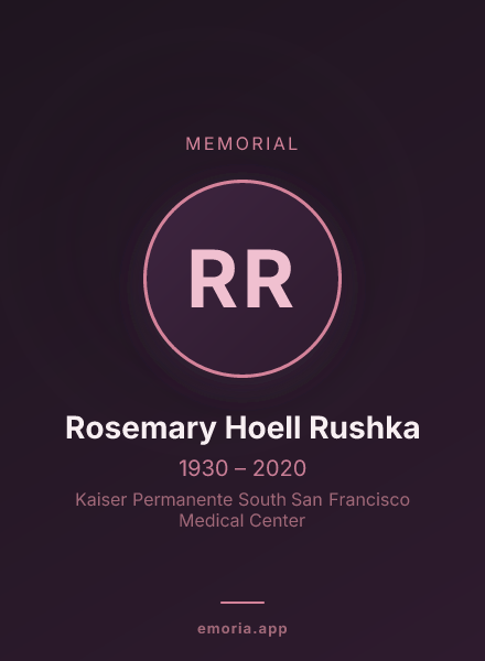 Memorial portrait of Rosemary Hoell Rushka