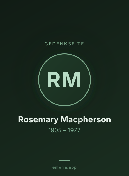 Gedenkportrait von Rosemary Macpherson