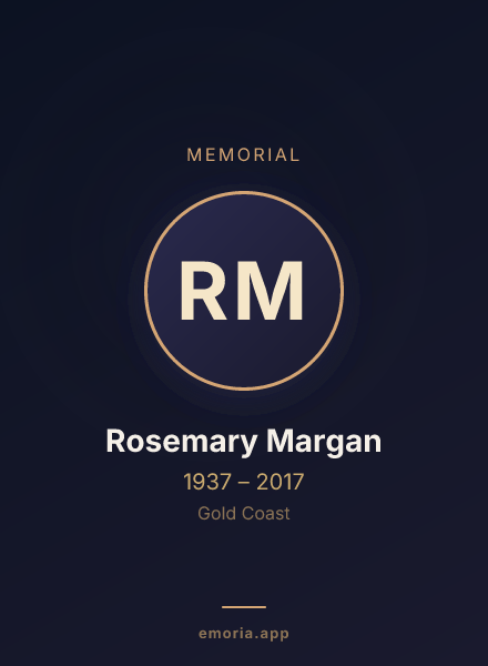 Memorial portrait of Rosemary Margan