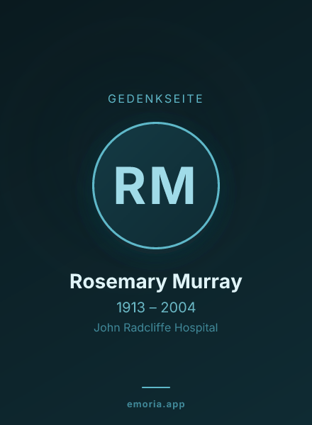 Gedenkportrait von Rosemary Murray