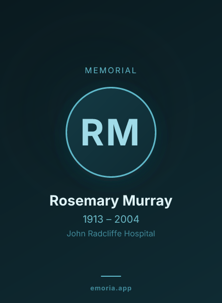 Memorial portrait of Rosemary Murray