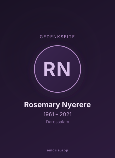 Gedenkportrait von Rosemary Nyerere