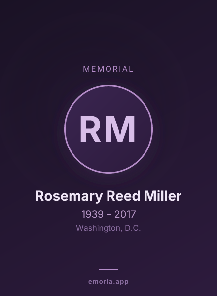 Memorial portrait of Rosemary Reed Miller