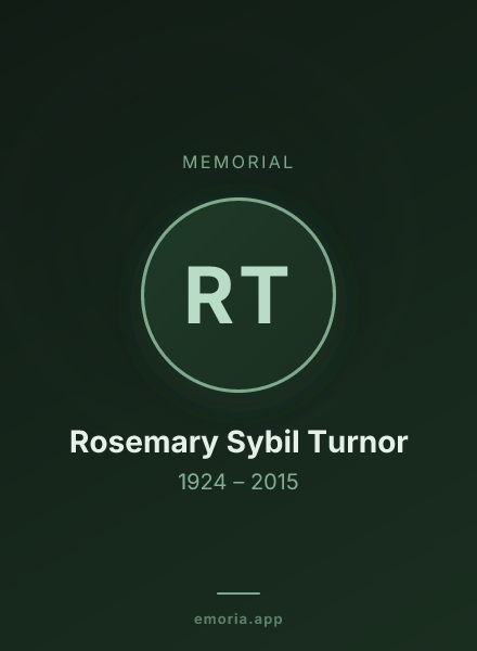 Memorial portrait of Rosemary Sybil Turnor