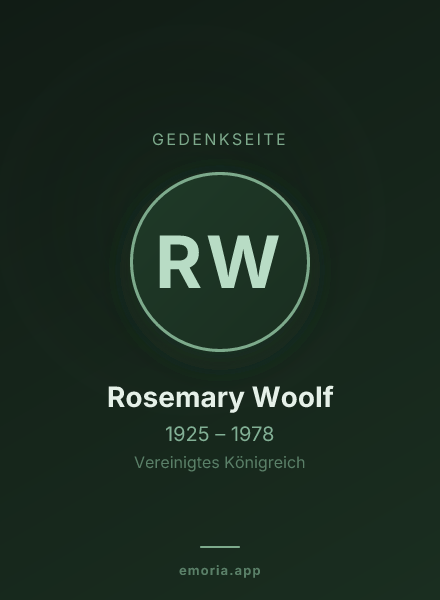 Gedenkportrait von Rosemary Woolf