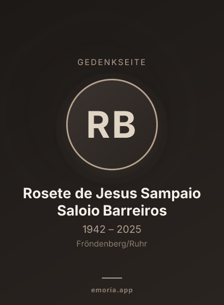 Gedenkportrait von Rosete de Jesus Sampaio Saloio Barreiros