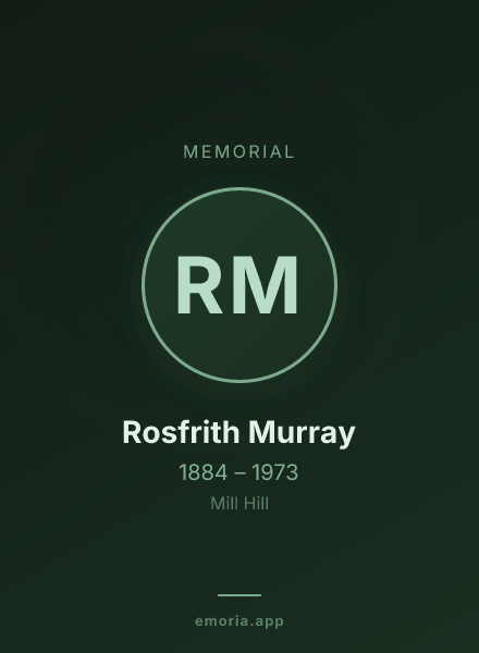Memorial portrait of Rosfrith Murray