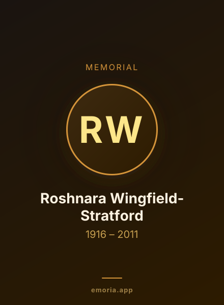 Memorial portrait of Roshnara Wingfield-Stratford