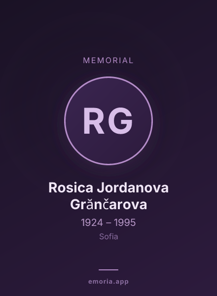 Memorial portrait of Rosica Jordanova Grănčarova