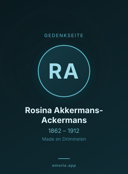 Gedenkportrait von Rosina Akkermans- Ackermans