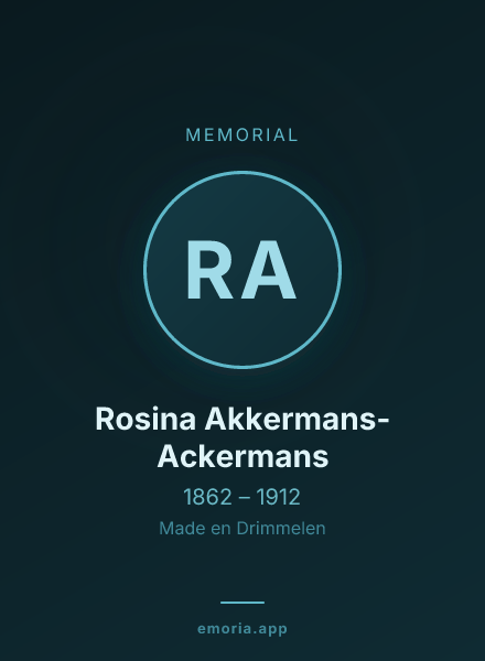 Memorial portrait of Rosina Akkermans- Ackermans