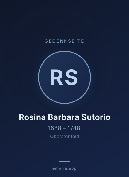 Gedenkportrait von Rosina Barbara Sutorio
