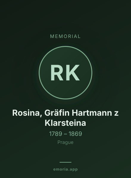 Memorial portrait of Rosina, Gräfin Hartmann z Klarsteina
