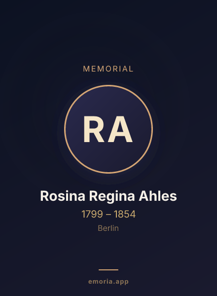Memorial portrait of Rosina Regina Ahles