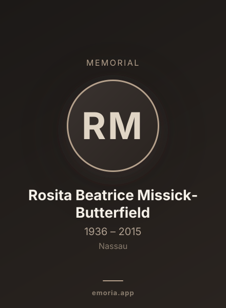 Memorial portrait of Rosita Beatrice Missick-Butterfield