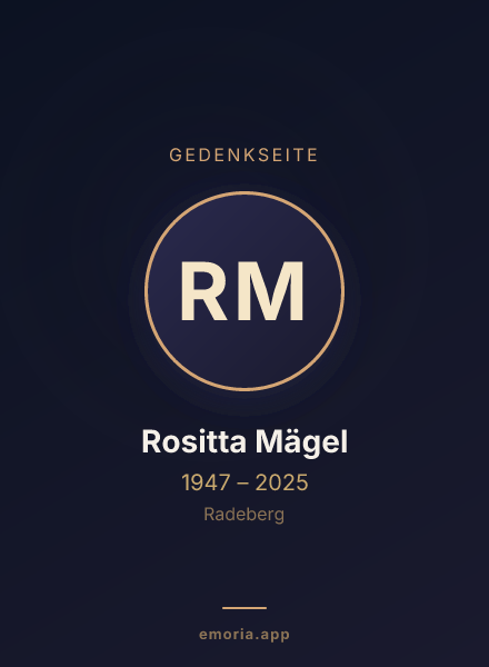 Gedenkportrait von Rositta Mägel
