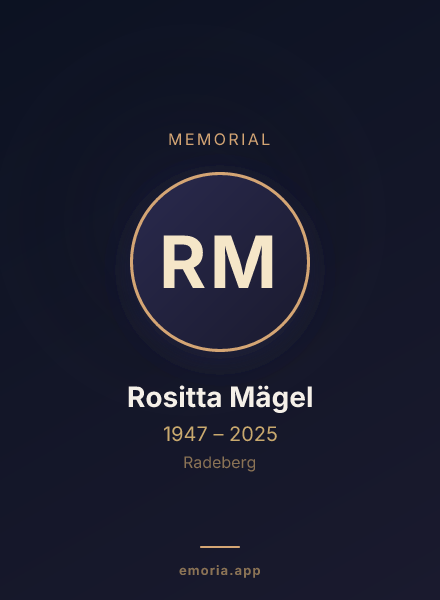 Memorial portrait of Rositta Mägel